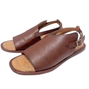 Korks By Kirk-Ease Tate Brown Faux Leather Sandals Sz‎ 9